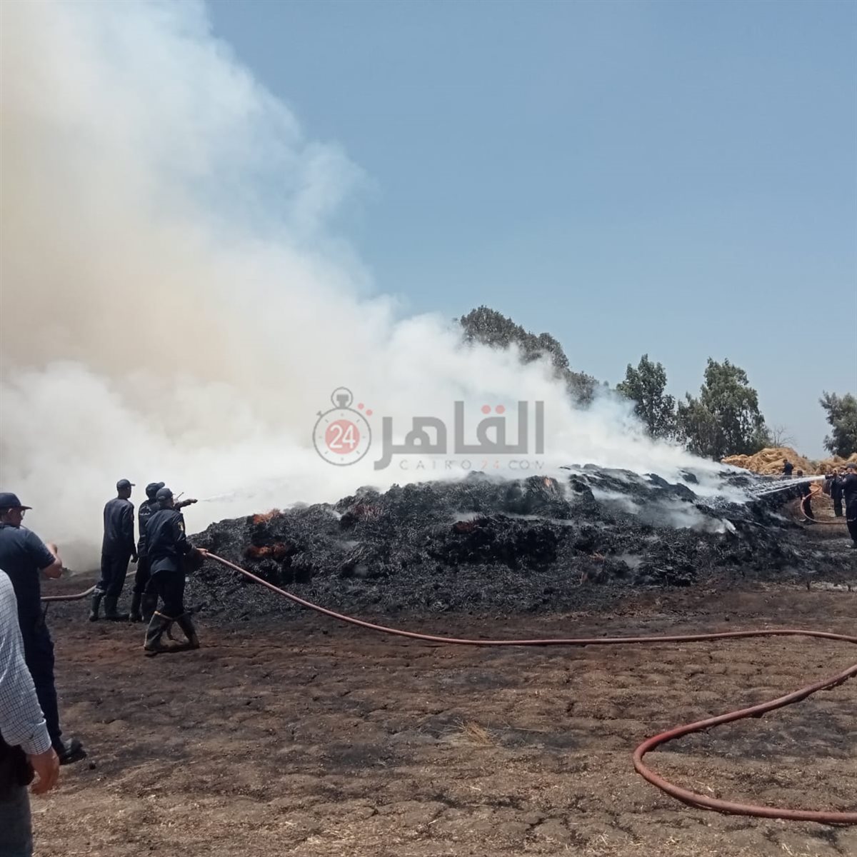 حريق في شونة كتان بقرية شبرا ملس بالغربية 