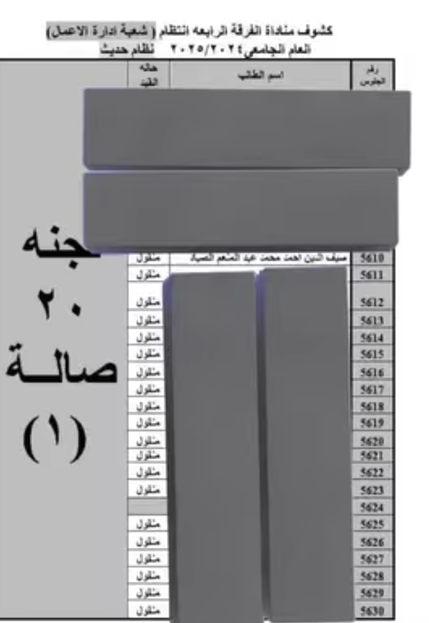 مستند بقيد الطالب المتهم 