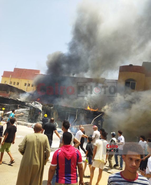 حريق بمحيط مول البنفسج