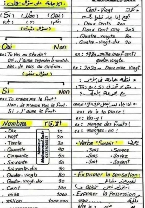 مراجعة فرنساوي تالتة ثانوي