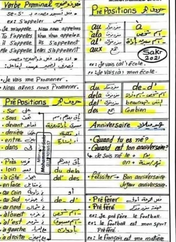 مراجعة فرنساوي تالتة ثانوي