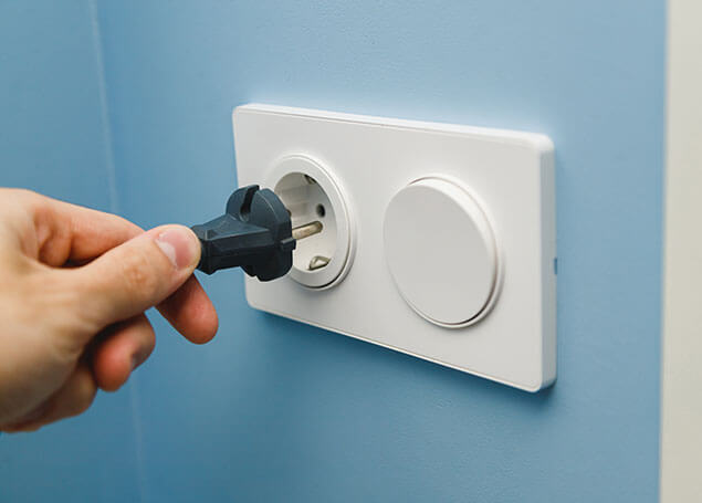 فصل الأجهزة الكهربائية بشكل كامل