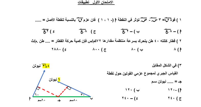 مراجعة ليلة الامتحان في الاستاتيكا لطلاب الثانوية العامة