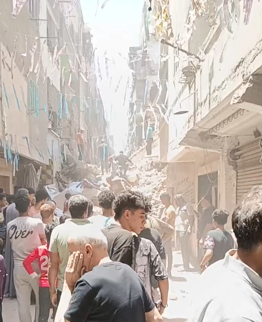 انهيار عقاري يحدائق القبة (3)