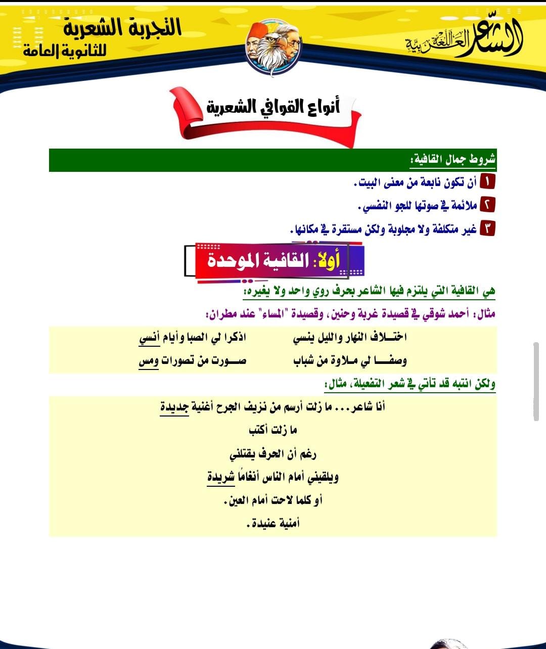 مراجعة ليلة الامتحان في اللغة العربية لطلاب الثانوية العامة 2025