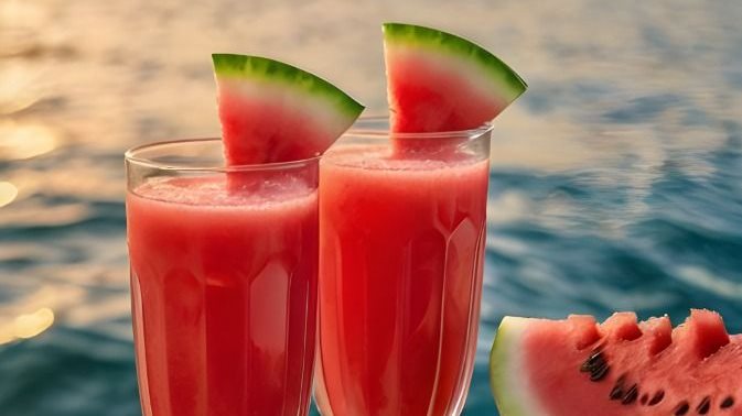 طريقة عمل السموثي بطيخ