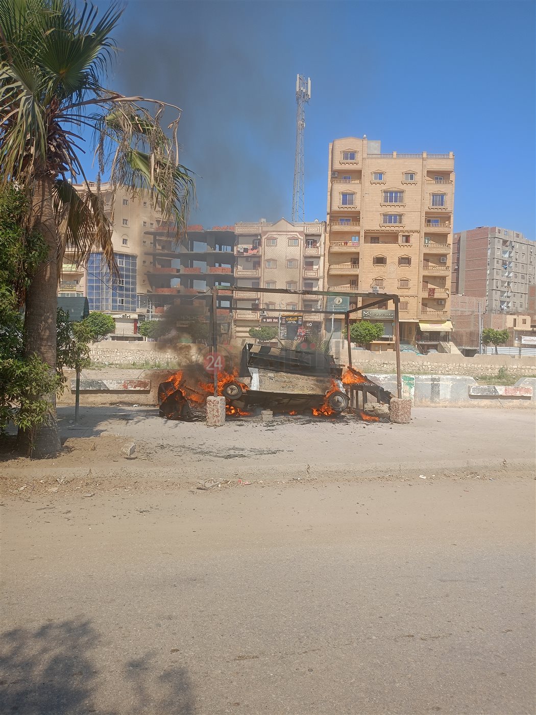  السيطرة على حريق نشب في كشك بالفيوم