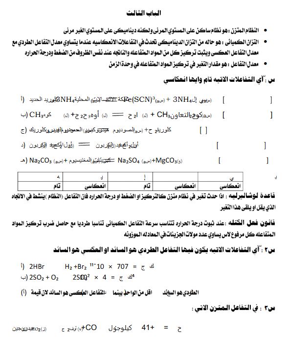 مراجعة امتحان الكيمياء للثانوية العامة 2025