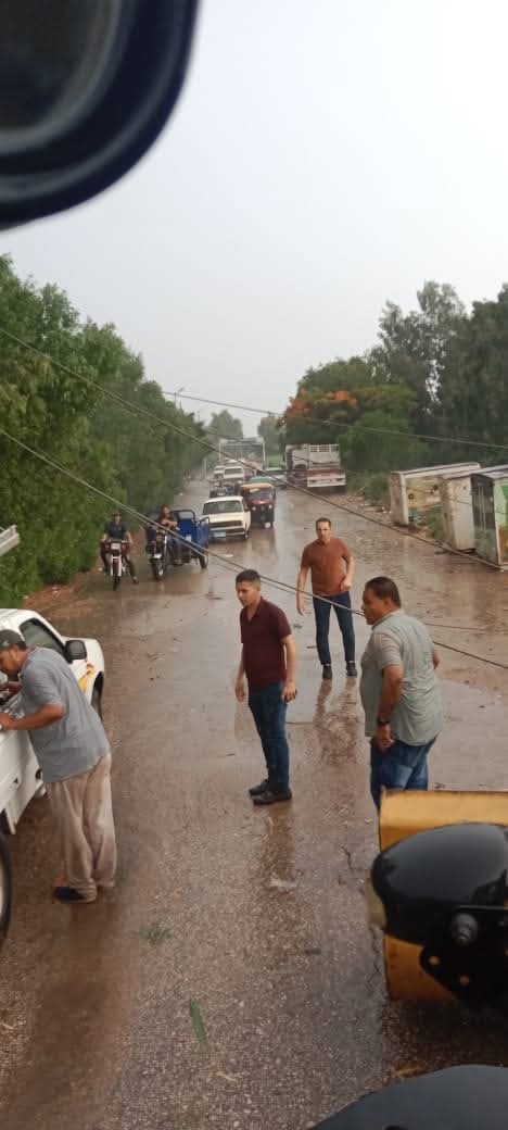 التعامل مع مياه الأمطار في المنوفية 