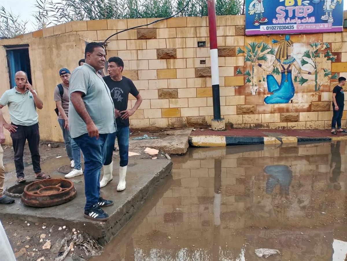 التعامل مع مياه الأمطار في المنوفية 