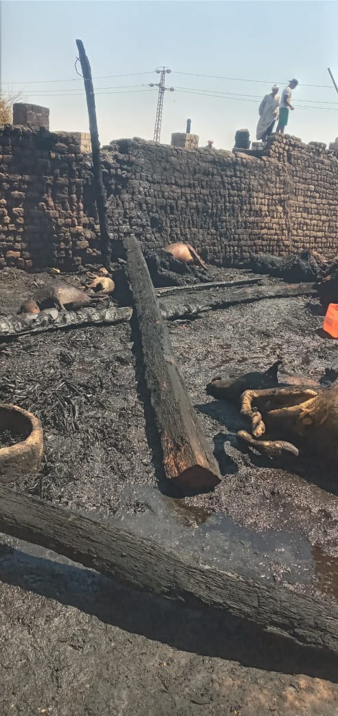 حريق يلتهم 4 أحواش في سوهاج