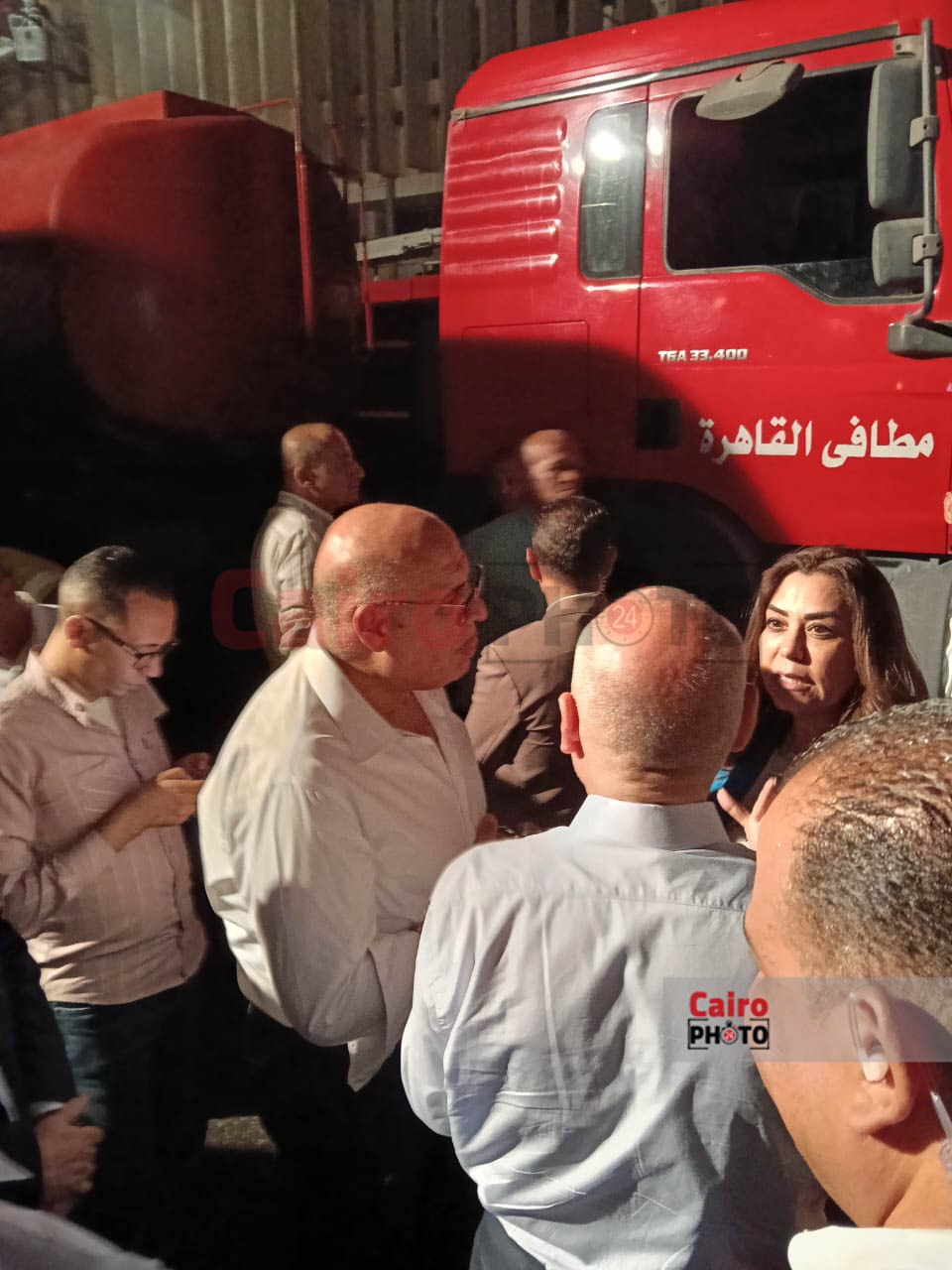 وصول وزيرة التنمية المحلية ومحافظ القاهرة حريق سنترال رمسيس