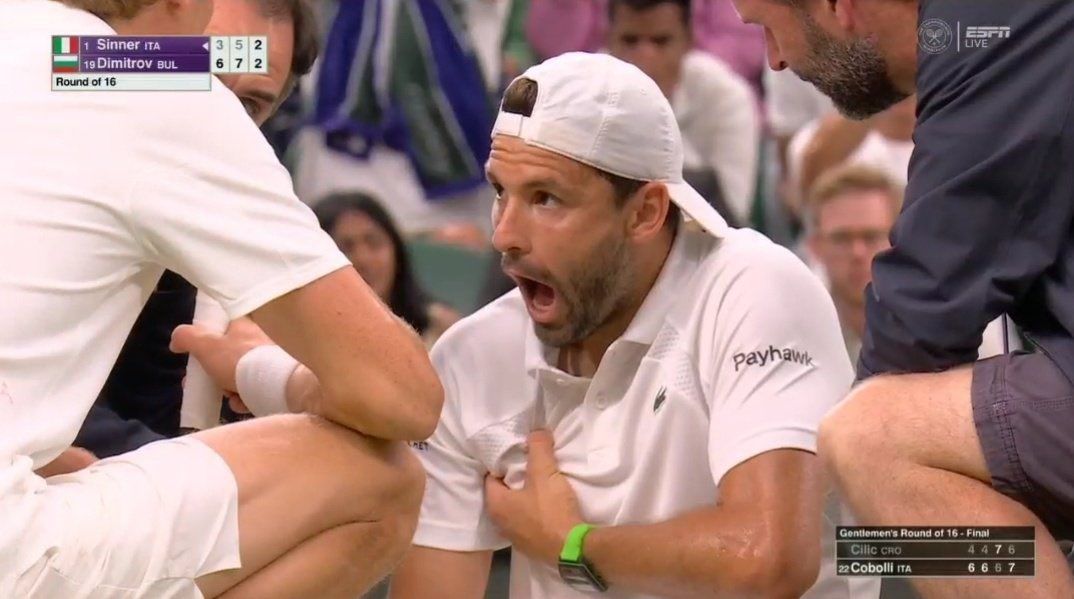 بسبب إصابة قوية.. ديميتروف يودّع ويمبلدون بالدموع رغم تقدمه على المصنف الأول عالميًا