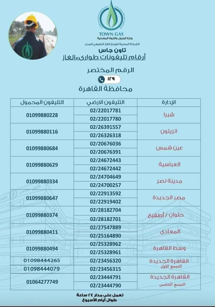 البترول: استمرار عمل أرقام طوارئ الغاز الطبيعي 24 ساعة لضمان سرعة الاستجابة