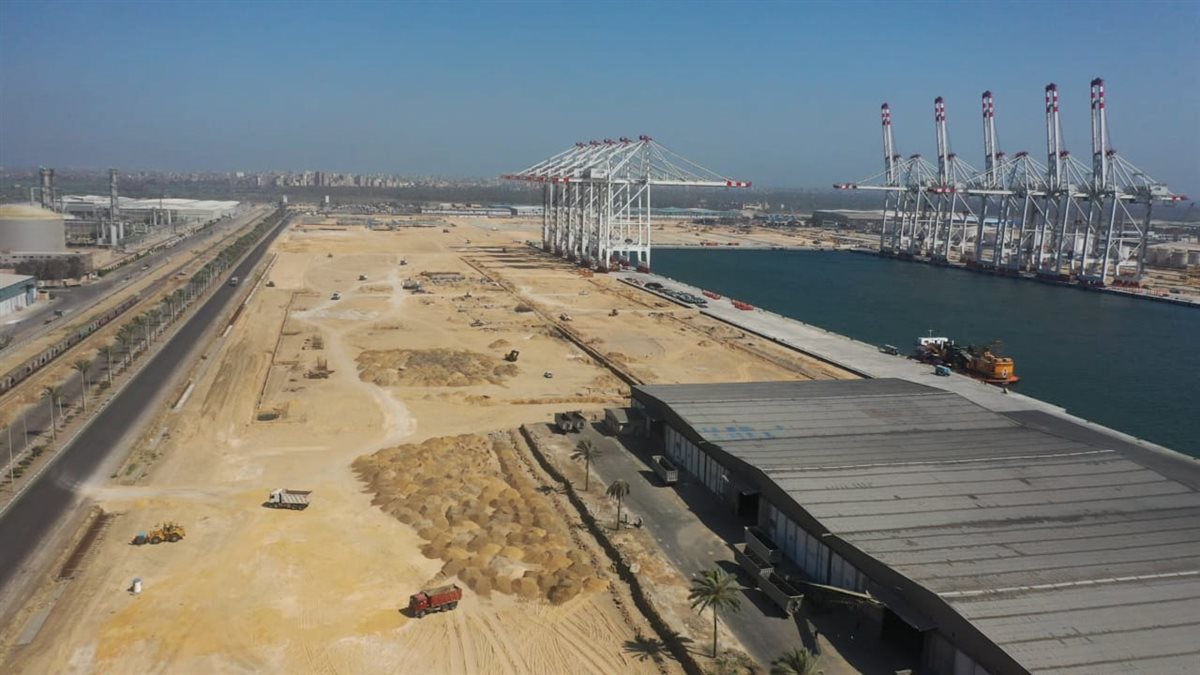 أحدث تصوير جوي لمحطة حاويات تحيا مصر 1 بميناء دمياط