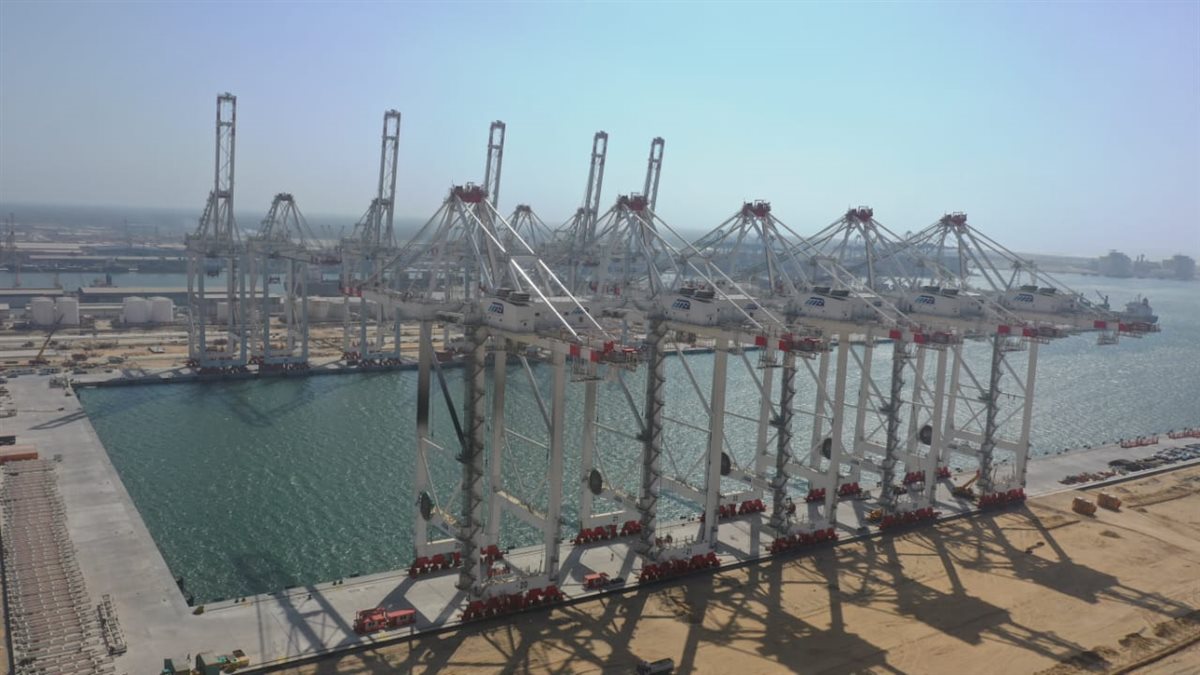 أحدث تصوير جوي لمحطة حاويات تحيا مصر 1 بميناء دمياط