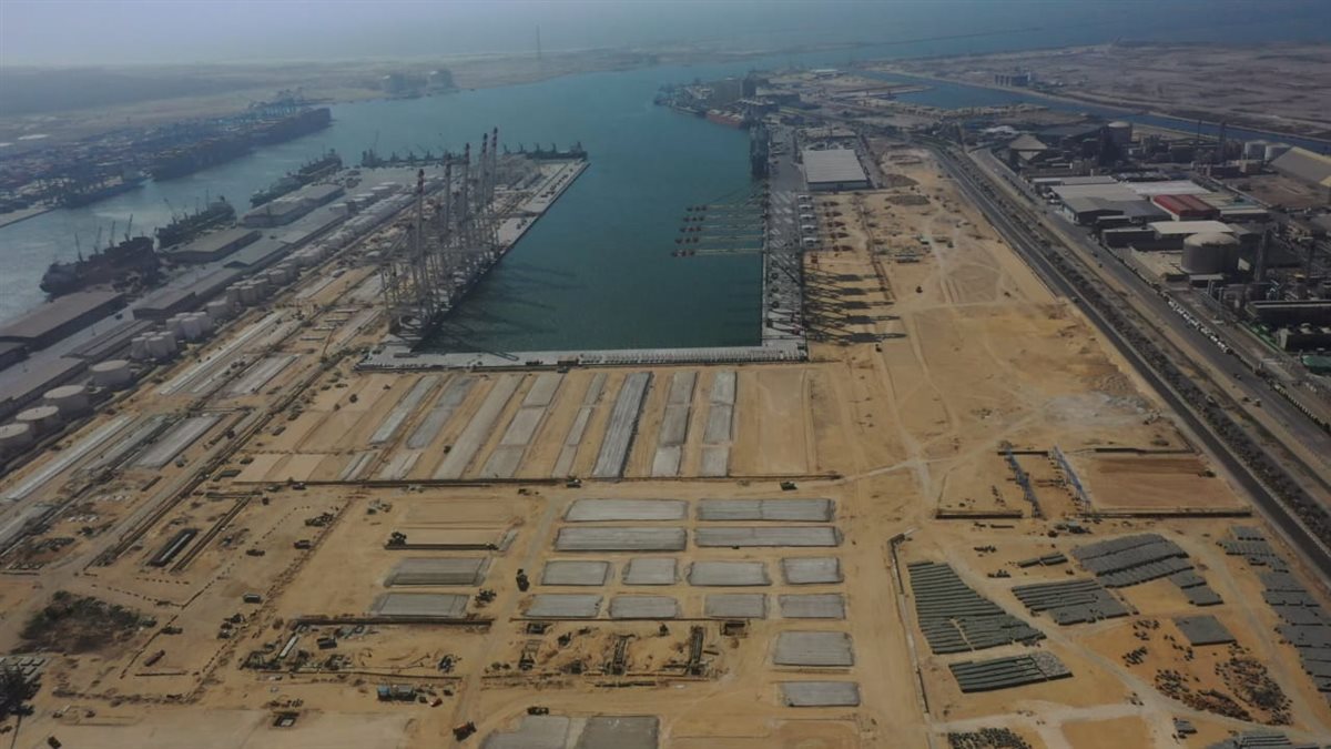 أحدث تصوير جوي لمحطة حاويات تحيا مصر 1 بميناء دمياط