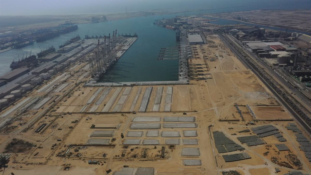 أحدث تصوير جوي لمحطة حاويات تحيا مصر 1 بميناء دمياط
