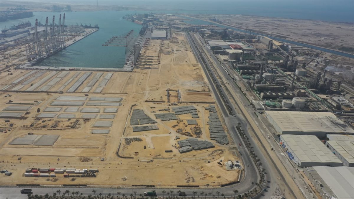 أحدث تصوير جوي لمحطة حاويات تحيا مصر 1 بميناء دمياط