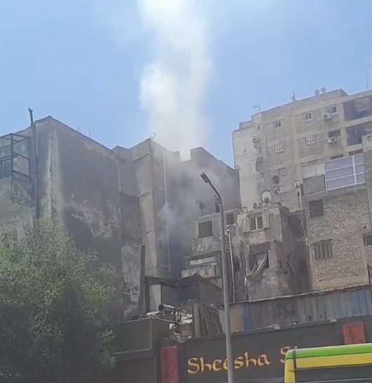 حريق عمارة سكنية في ميدان التجنيد بحلمية الزيتون