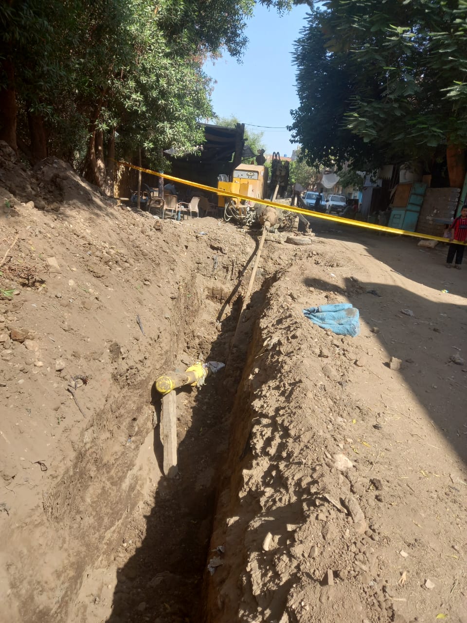 انتهاء إصلاح كسر ماسورة غاز طبيعي