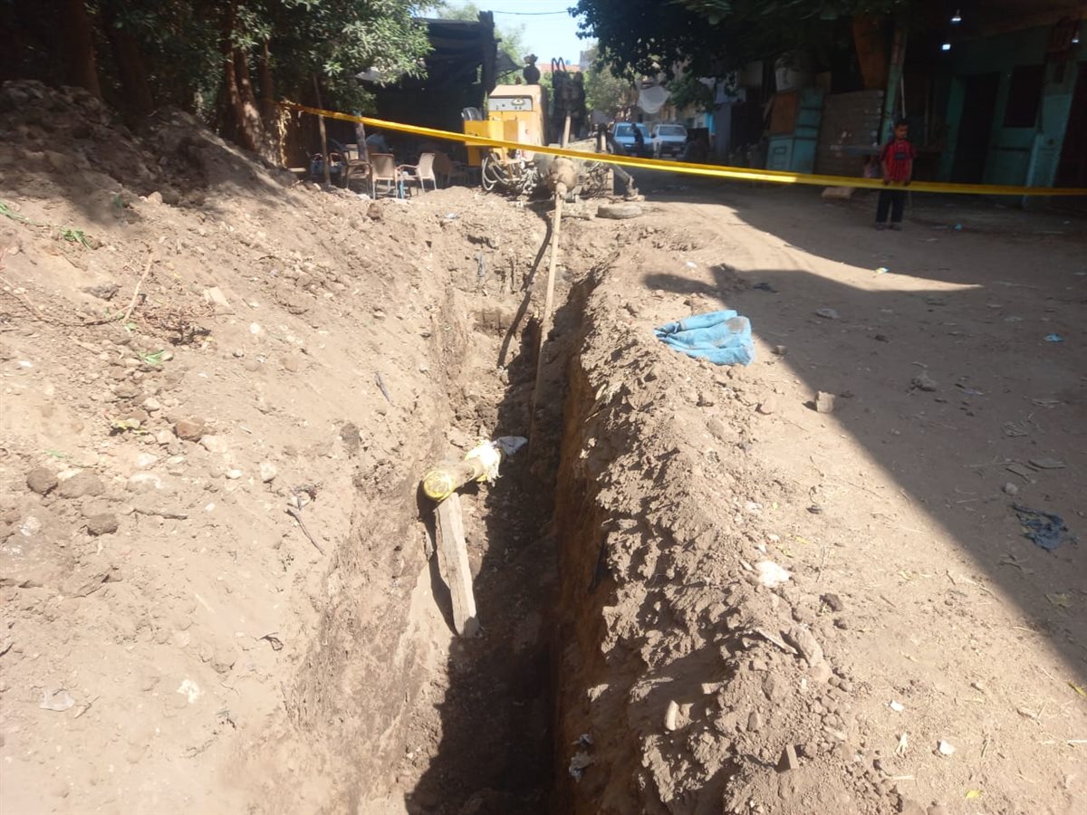 انتهاء إصلاح كسر ماسورة غاز طبيعي