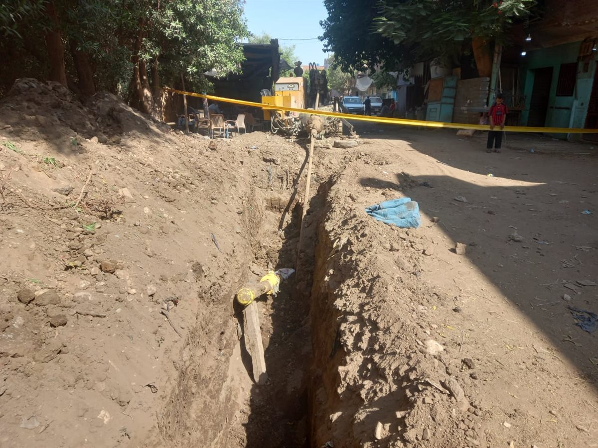 انتهاء إصلاح كسر ماسورة غاز طبيعي