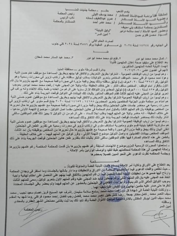 صورة من الحكم القضائي