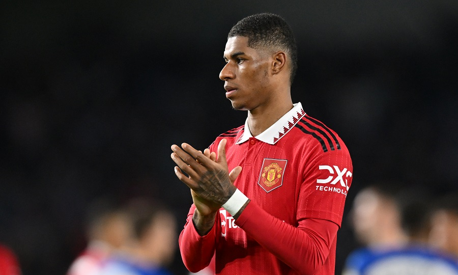 <strong>ماركوس راشفورد بقميص نادي مانشستر يونايتد الإنجليزي</strong>