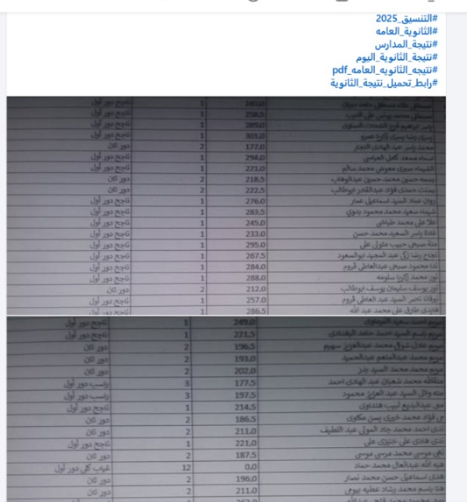 حقيقة تسريب نتيجة الثانوية العامة 2025