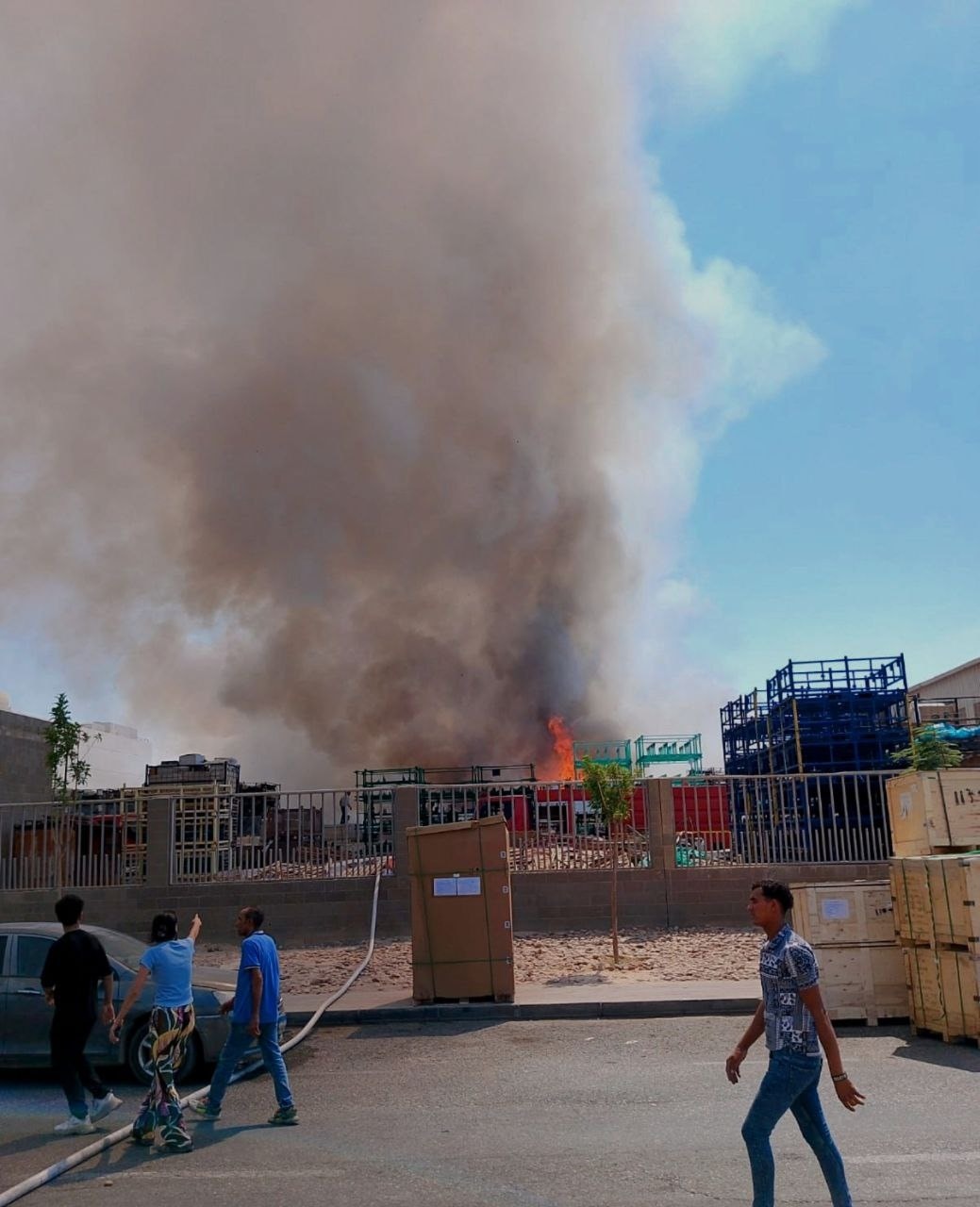 حريق بالمنطقة الصناعية