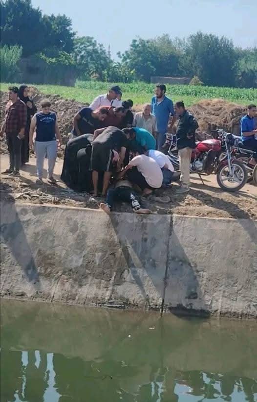 جانب من حادث التصادم في المنوفية