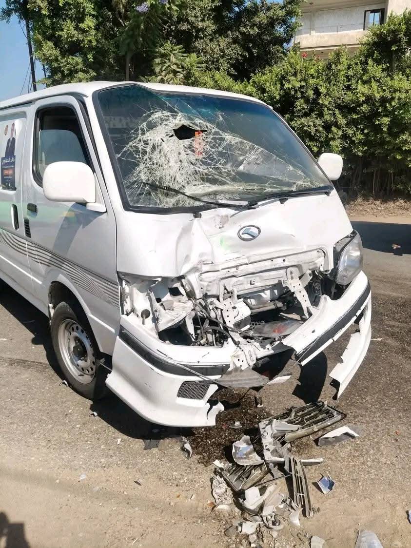 جانب من حادث التصادم في المنوفية