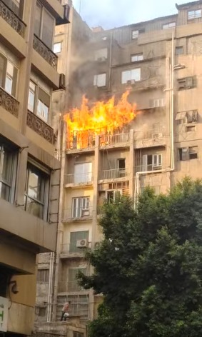 حريق شقة سكنية 