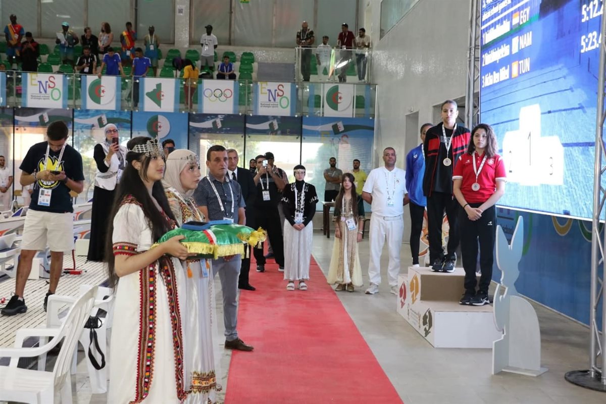 <strong>سيطرة مصرية علي ذهبيات السباحة في دورة الألعاب الإفريقية للمدارس بالجزائر</strong>