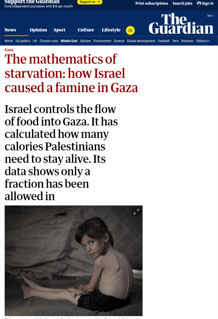 من تقرير الجارديان عن المجاعة في غزة