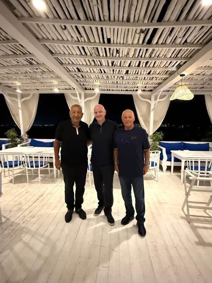 هاني أبو ريدة وجياني أنفانتينو وكامل أبو علي