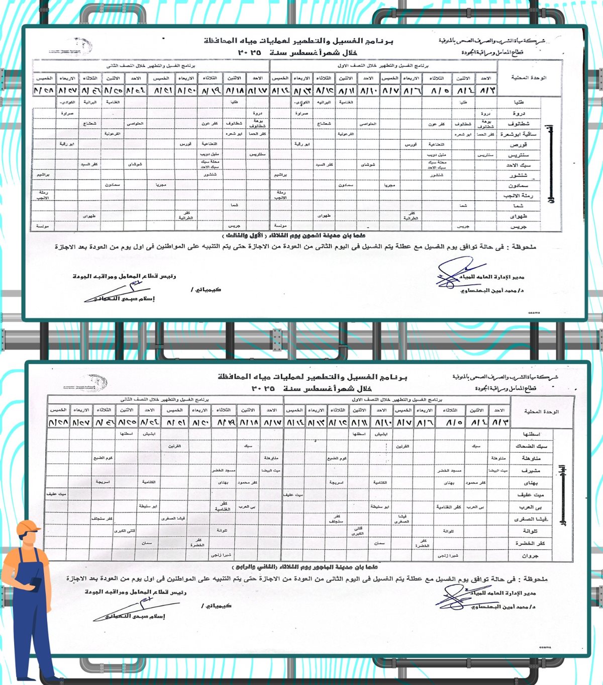 مواعيد انقطاع المياه عن محافظة المنوفية خلال شهر أغسطس