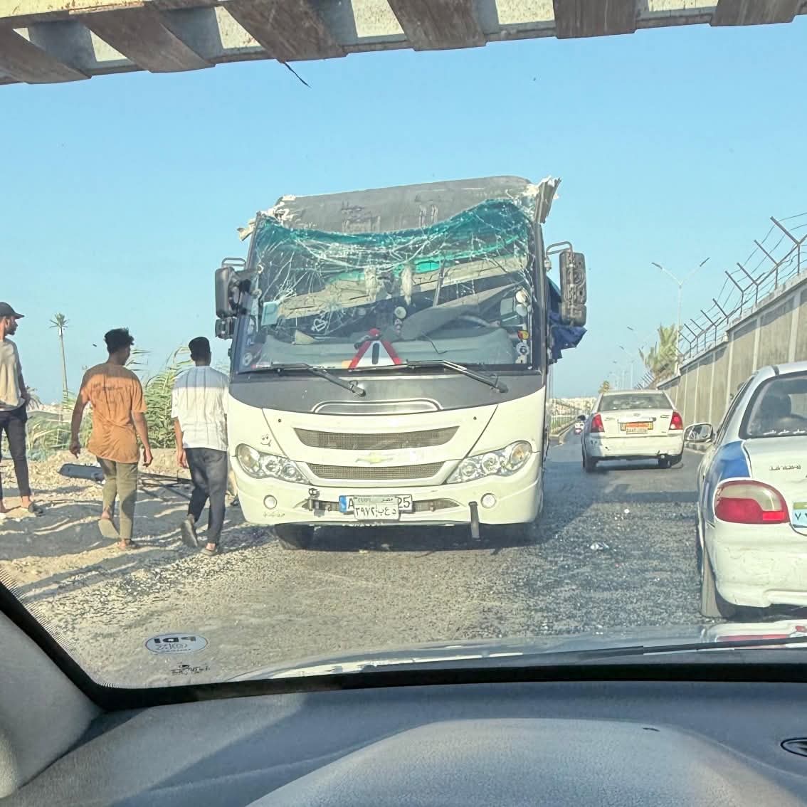 حادث بطريق الشاحنات ببورسعيد 