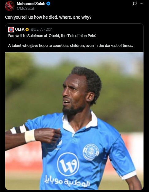 <strong>رد محمد صلاح على الاتحاد الأوروبي لكرة القدم</strong>