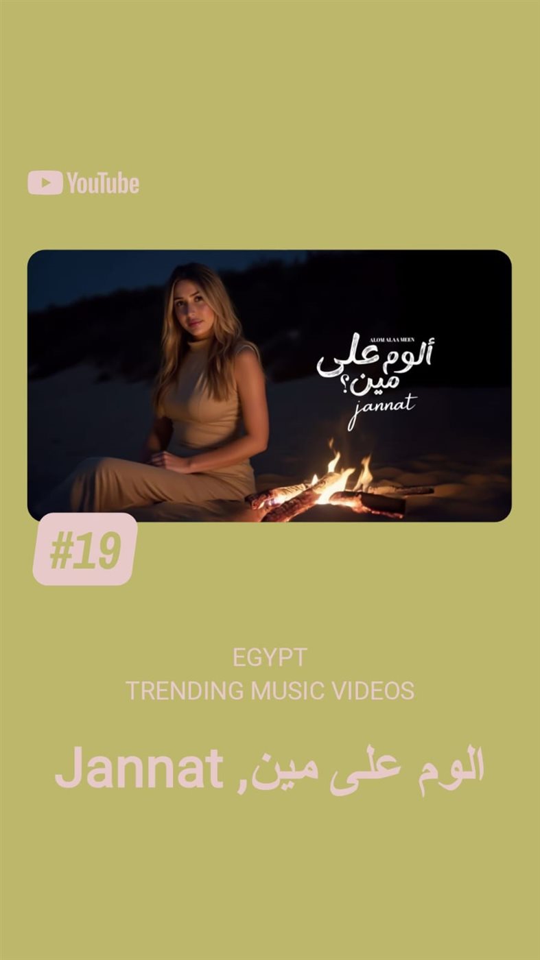 جنات تتصدر التريند بأغاني البومها الجديد منها أغنية ألوم على مين