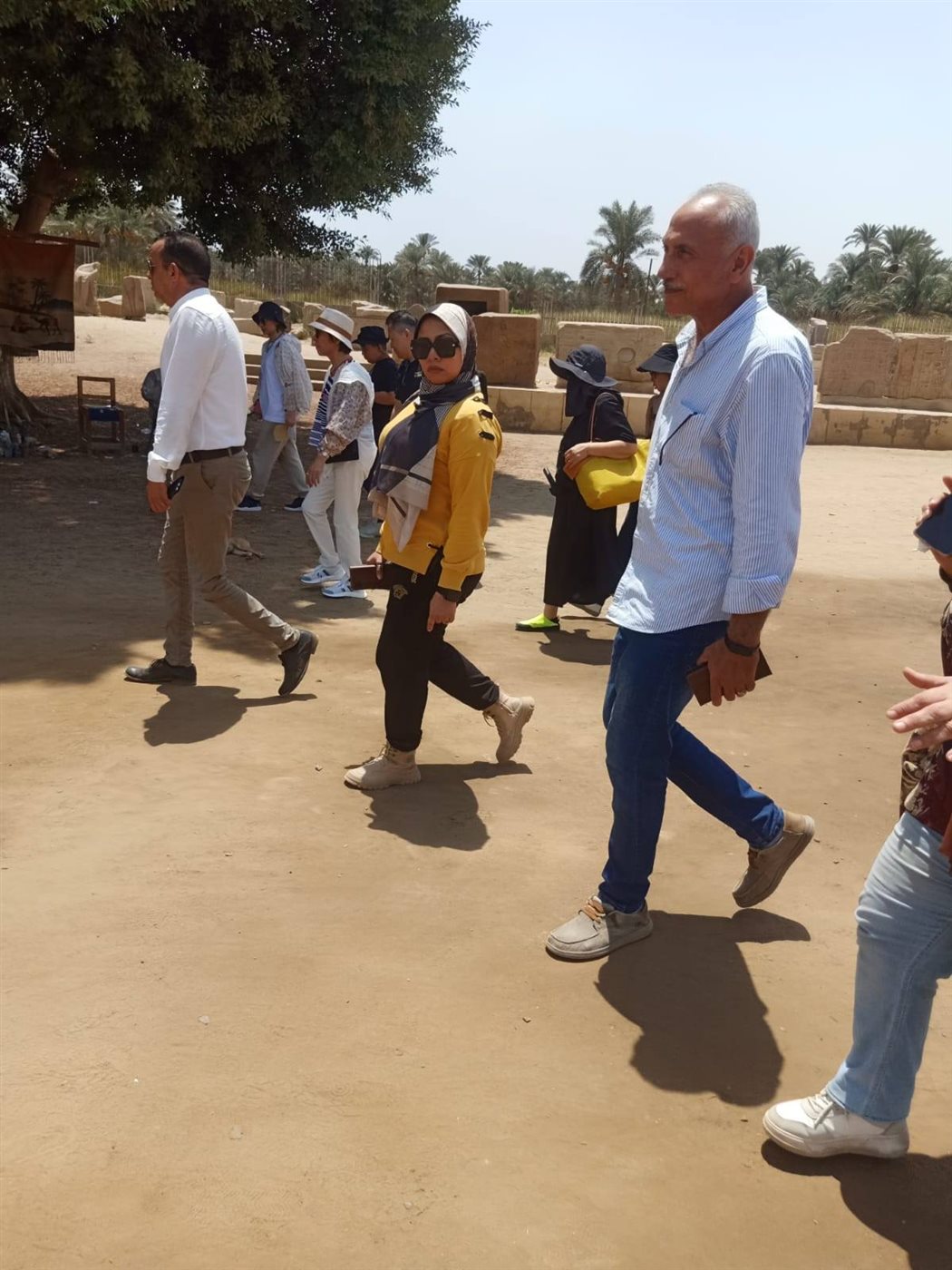 رئيس الإدارة المركزية لآثار القاهرة والجيزة يتفقد منطقة آثار ميت رهينة 