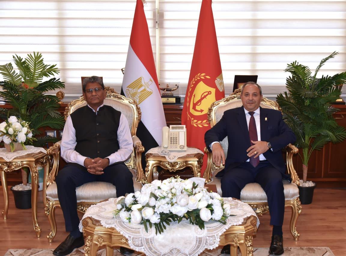 محافظ بورسعيد يستقبل سفير الهند 