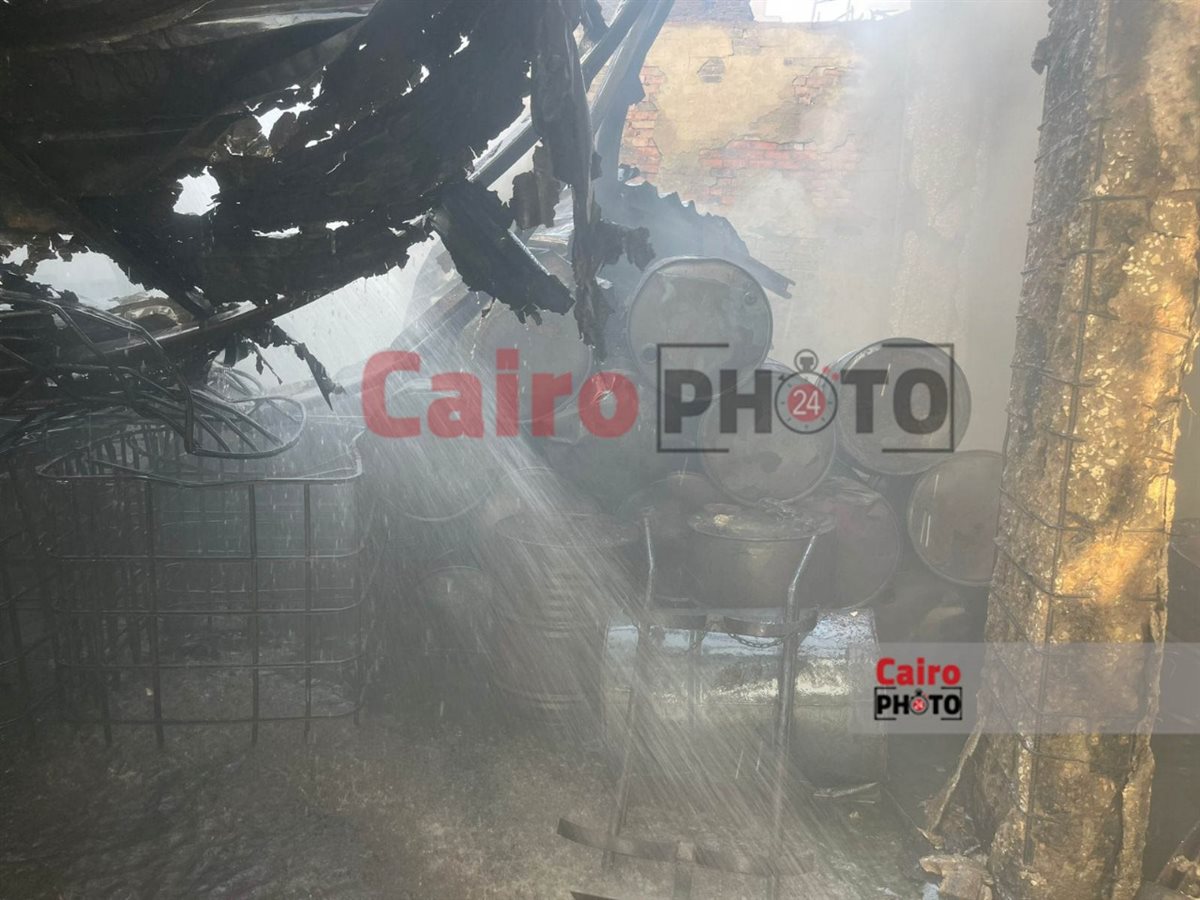 حريق مخزن محولات كهربائية ببولاق