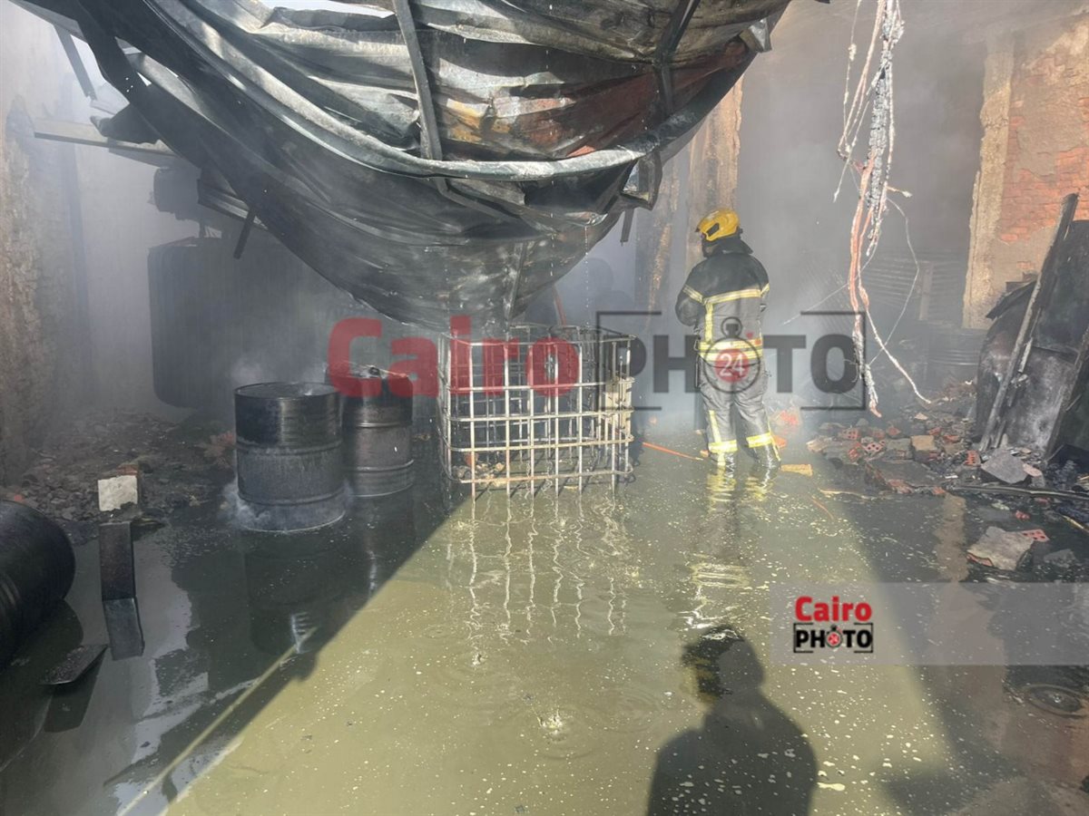 حريق مخزن محولات كهربائية ببولاق