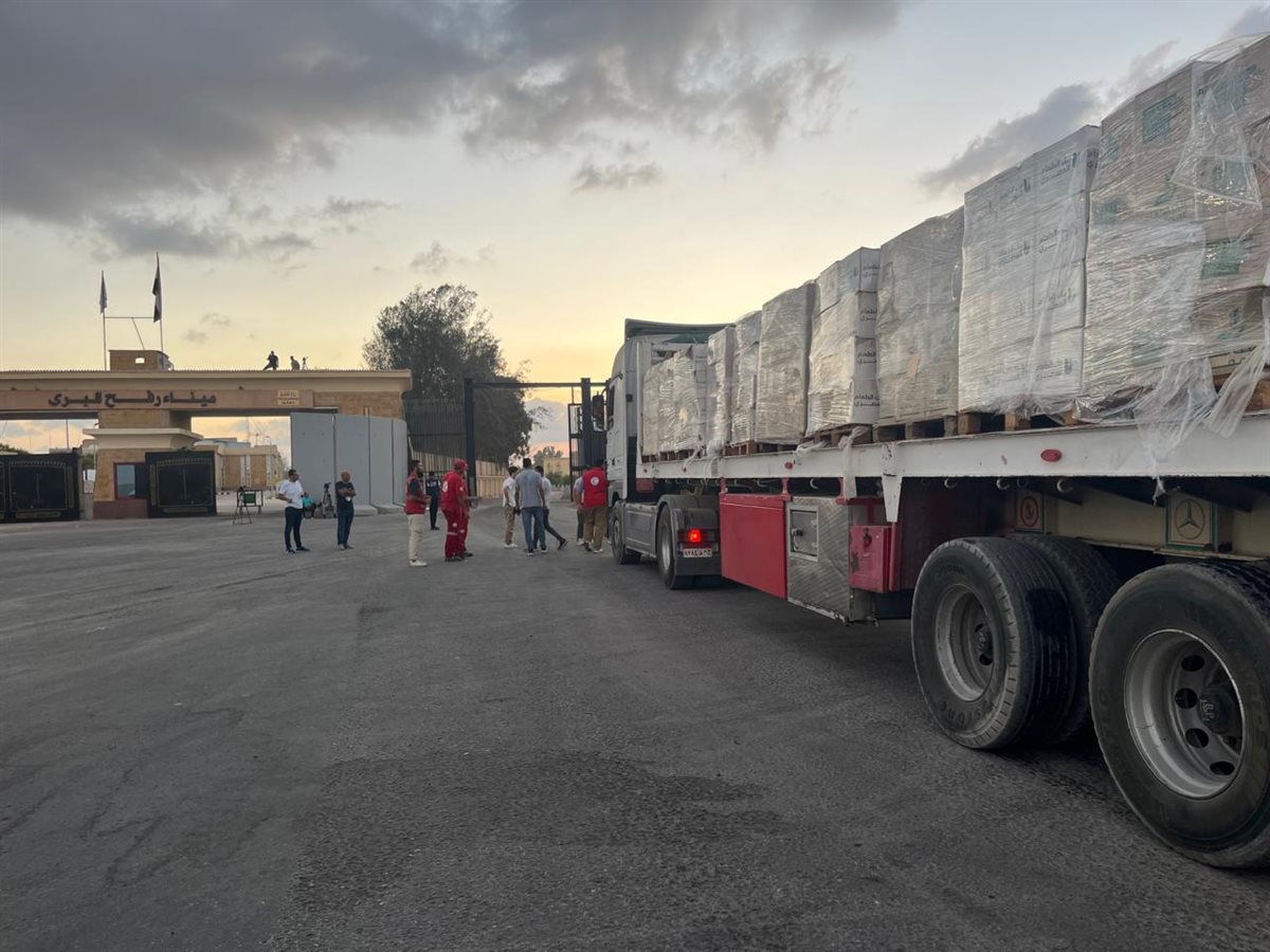 الهلال الأحمر المصري يدفع نحو 2300 طن مساعدات غذائية