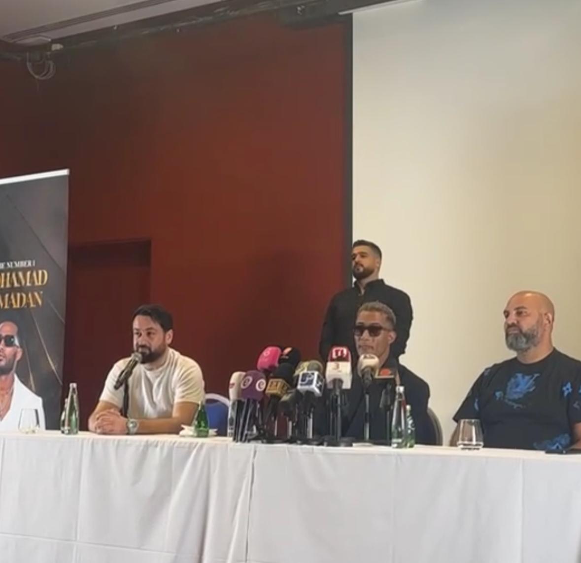 محمد رمضان بـ المؤتمر الصحفي لحفله في بيروت