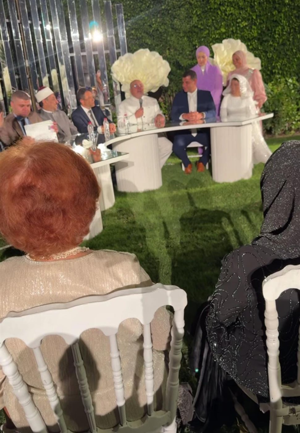 هبة قطب تحتفل بعقد قران ابنتها دينا هشام بحضور الشيخ خالد الجندي ورمضان عبد المعز