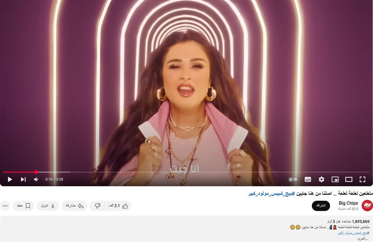 إعلان بيج شيبس على يوتيوب يحقق مليون و895 مشاهدة