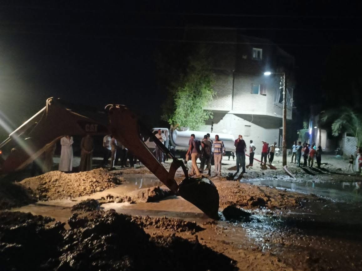 كسر ماسورة صرف بالحبيل